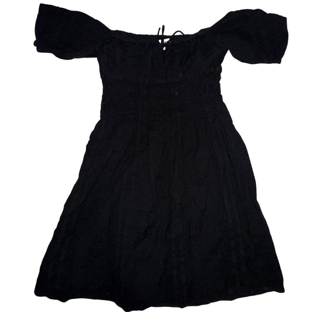 Sunday Best Mini Dress 2XS Smocked Off Shoulder 100% Cotton Boho Cottagecore - Picture 2 of 8